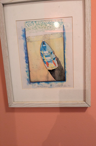 Vtg sailboat watercolor - sailboat,