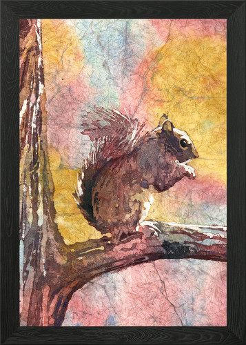 Squirrel watercolor batik