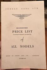 Jaguar Cars Price List Oct. 1967 Series 1 E-Type 4.2, 240,340,420/G ,Limo S-Type