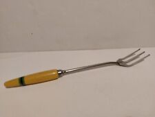 Vintage Skyline Carving / Toasting Fork Utensil – Green Black Handle Kitchenalia