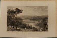 1880 B/W ENGRAVING RIVER DART LOOKING TOWARDS TOTNES 21cms by 13cms P1464