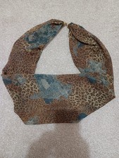 Brown Patterned Silky Scarf