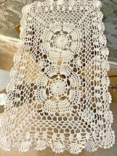 VINTAGE ART DECO WHITE COTTON