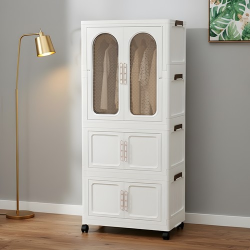White folding wardrobe - white,