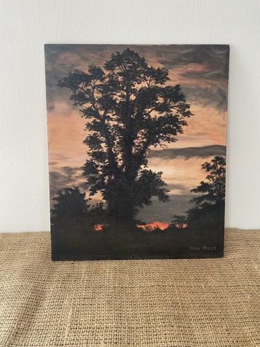 Vintage oil board trees - oil, on