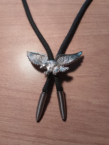 Silver tone eagle - tone, tie