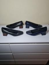 Brand New X2 Pairs M&S Black Slip-On Tortoise Shell Heels & Blue Heels Size UK 7