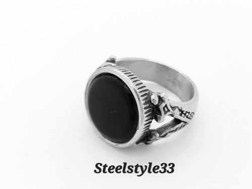Black onyx signet - black, ring,