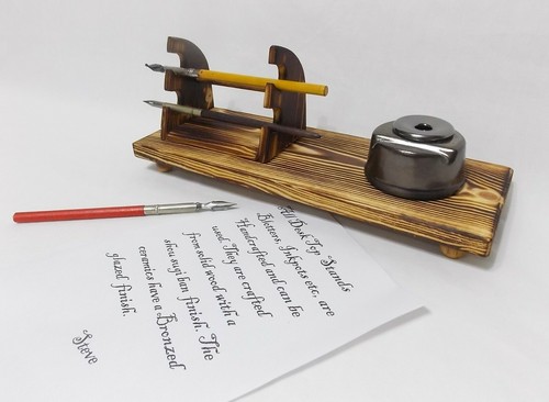 Calligraphy inkwell twin pen - inkwell,