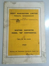 Whitsed Harvester Instructions & Parts 1965 Working and Maintenance Spares List