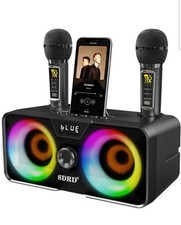 Karaoke Machine for Adults and Kids with 2 UHF Wireless Microphones,Portable