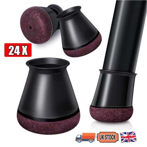 24pcs chair leg caps - leg, black
