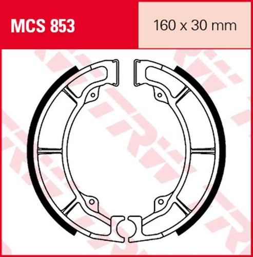 Mcs853 brake shoes - shoes, 160x30
