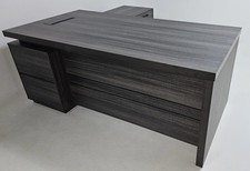 Modern Grey Oak Executive Corner Desk with Storage - 1600mm, 1800mm, 2000mm