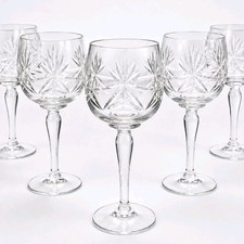 5 Vintage Hock Wine Glasses