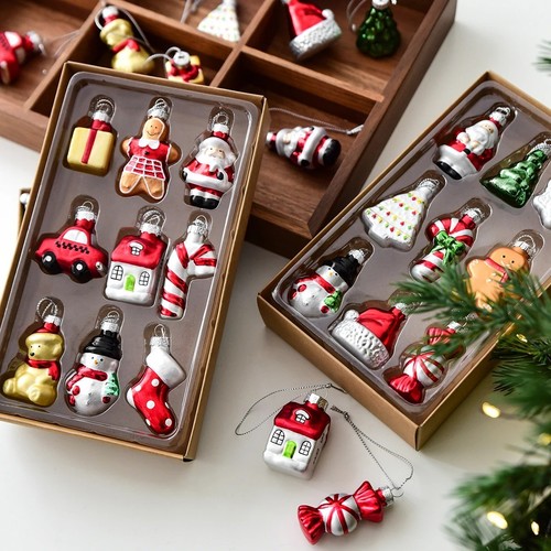 Snowman glass ornament set - snowman,