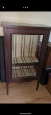 Dark Wood Display Cabinet Antique Unit
