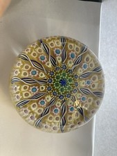 Scottish Perthshire Millefiori Paperweight 11 Spoke Canes With Latticino 3inch