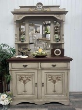 Vintage shabby aged/distressed sideboard/chiffonier cabinet/dresser with mirror