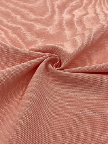 Salmon silk moire fabric - salmon,