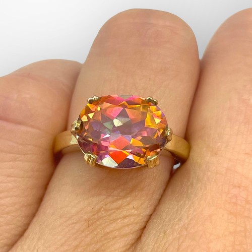 Gold ring mystic topaz - ring, 9carat