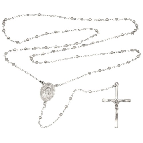 Sterling silver rosary beads - silver,
