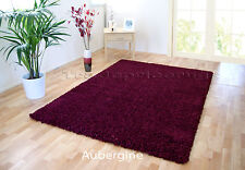 SMALL - EXTRA LARGE PURPLE PLUM THICK PILE PLAIN MODERN NON-SHED SOFT SHAGGY RUG