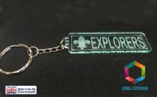 Scout Explorer   Key Ring -3mm clear Acrylic Laser Cut Explorer Scout  Tag