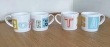 Set Of 4 Jamie Oliver (Jme) Lettering 2 Coffee 2 Tea Mugs 