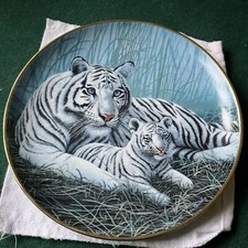 White Tigers Franklin Mint Limited Edition Collector’s Plate by Michael Matherly