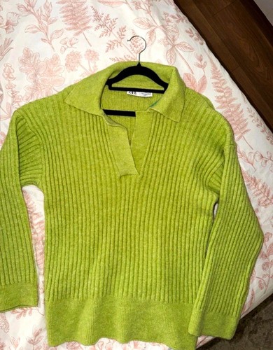 Zara green ribbed - green, tight-knit