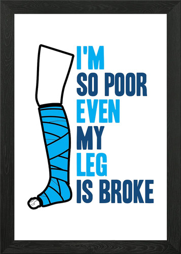 Broken leg framed wall art - broken,