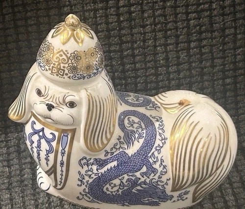 Royal crown derby pekinese - pekinese, dog