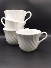 X4 Wedgwood Tea Cups, 9cm Diameter, White