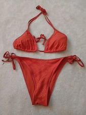 Primark Dark Orange Bikini, Size Large, tie sides, tie neck & back, padded