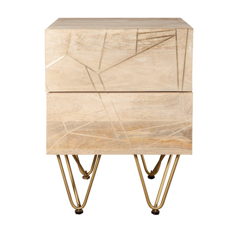 Light gold drawer side table - light,