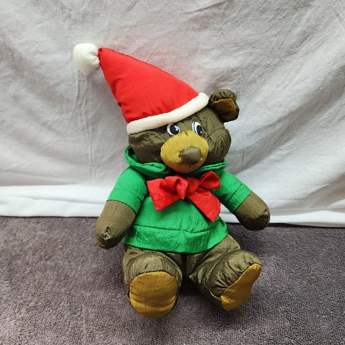Christmas plush santa bear - christmas,