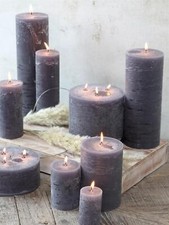 Grey Coloured Pillar Candle