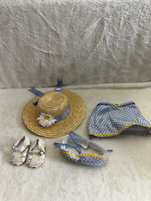 American Girl RARE Emily two piece swimsuit with hat and shoes