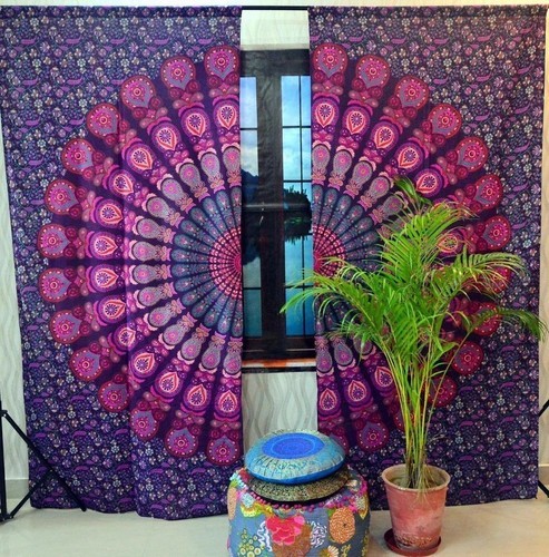 Indian tie dye mandala curtain - dye,