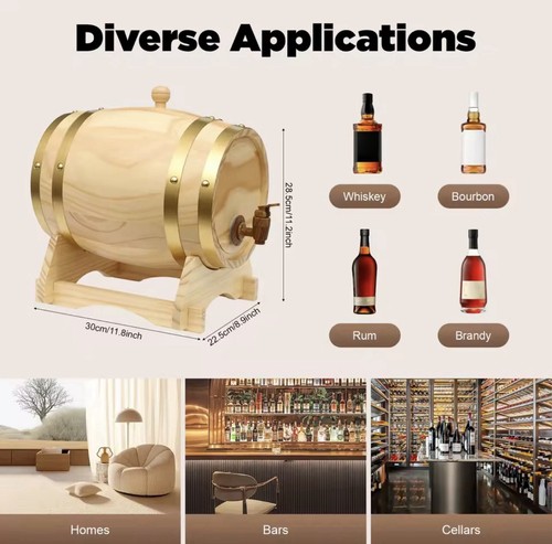 Wood wine barrel with stand - wood,
