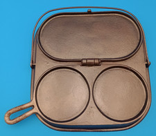 RARE Antique Wagner Sidney #2 Flip Flop Pancake Griddle Pan Cast Iron Cookware