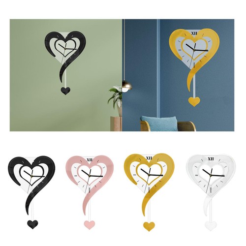 Heart shaped wall clock silent - heart,