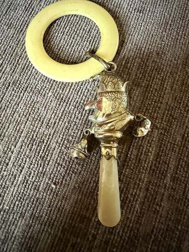 Christening silver rattle - christening,
