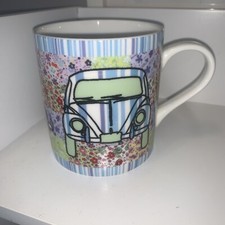 Queens Fine Bone China Coffee Mug Cup VW Beetle Flower Power