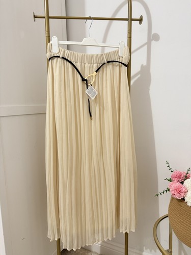 Zara cream midi maxi skirt - cream,