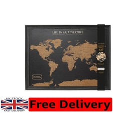 Large Push Pin World Map: Cork