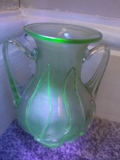 Uranium Twin Handled Art Glass