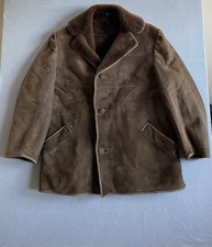 Vintage High Society Leatherware Men’s Sheepskin Shearling Coat Brown 42 Large