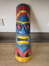Hand-Carved Wooden Tiki Mask